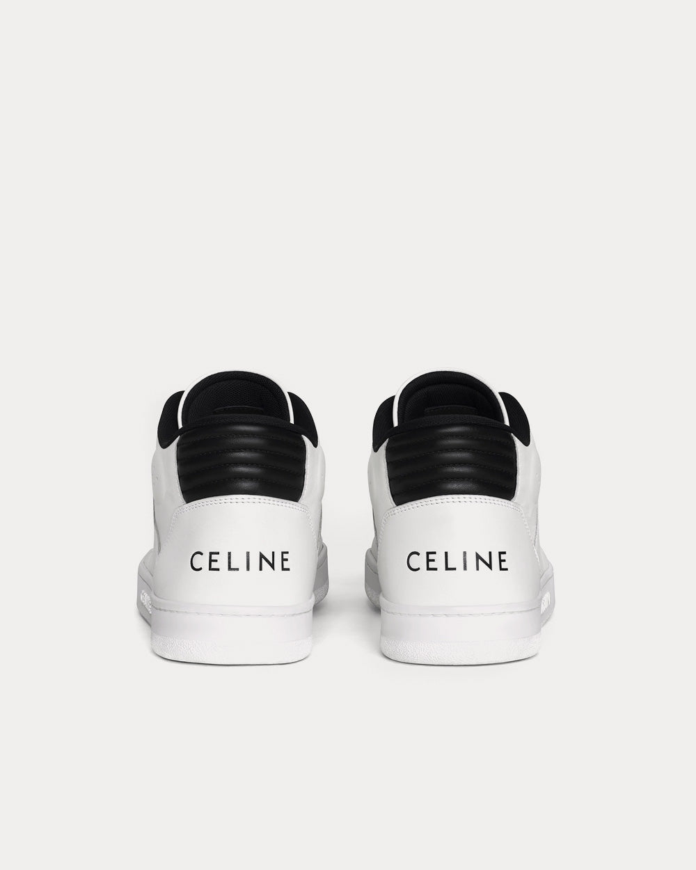 Celine CT-02 Scratch with Calfskin Optic White / Black Mid Top Sneakers - 3