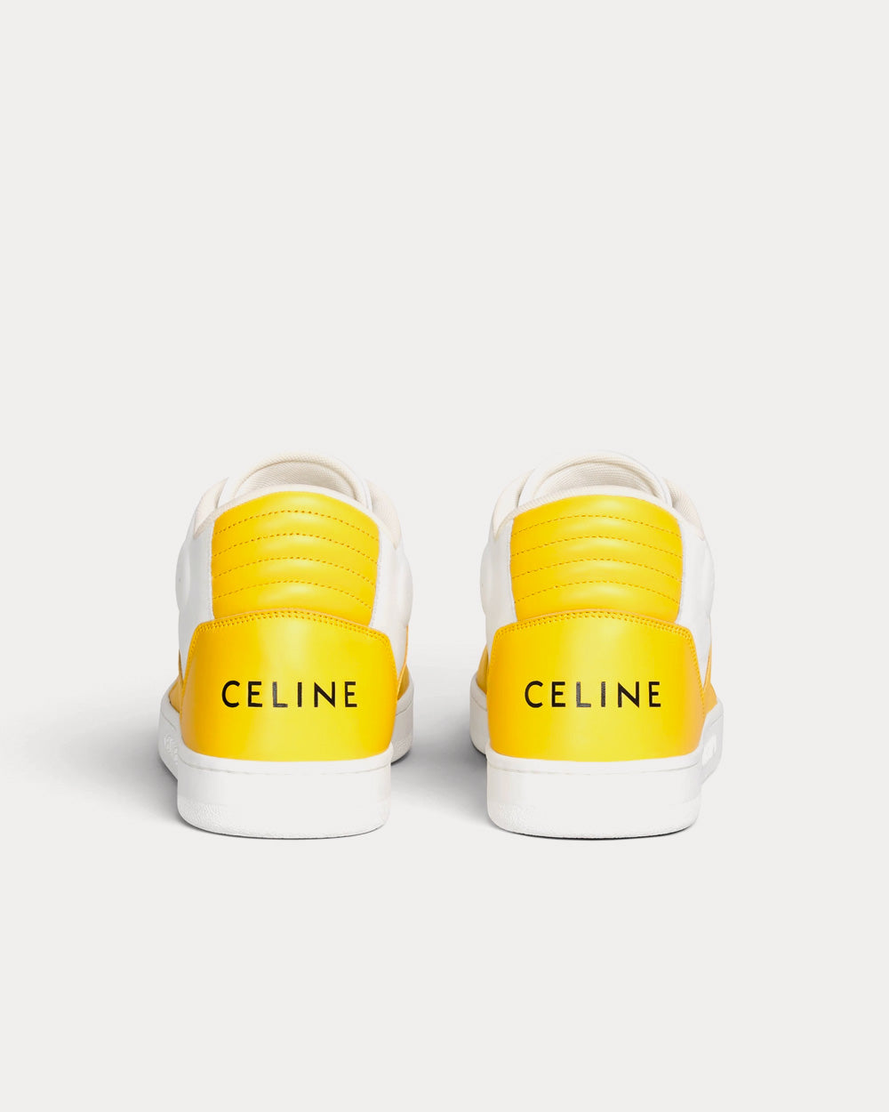 Celine CT-02 Optic White / Bright Yellow Mid Top Sneakers - 3