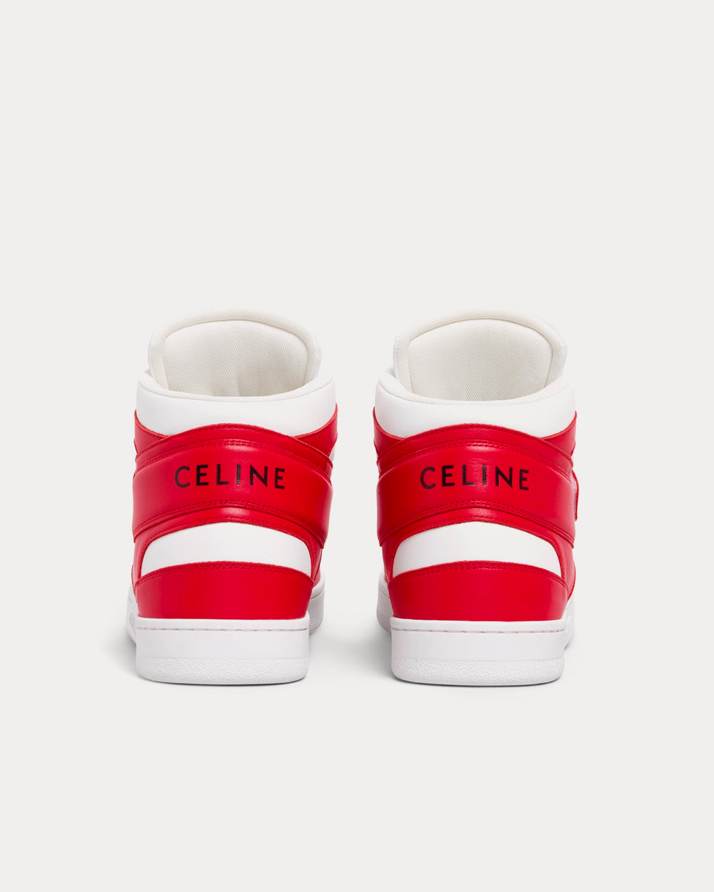 Celine CT-03 Scratch with Calfskin Red / Optic White High Top Sneakers - 3