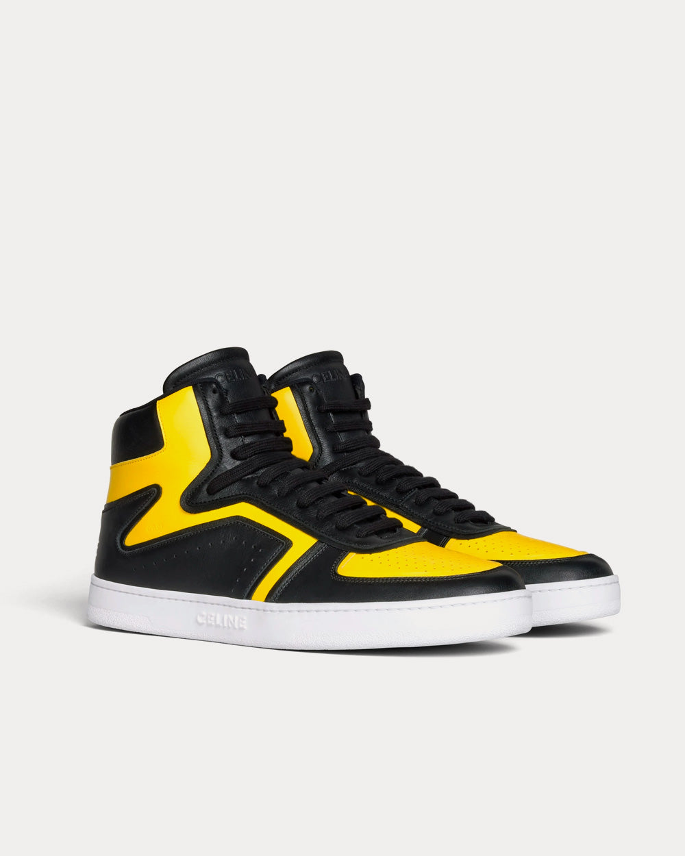 Celine CT-01 Black / Bright Yellow High Top Sneakers - 2