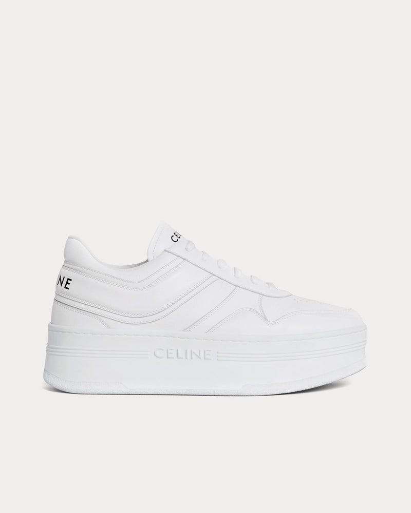 Celine Block with Wedge Outsole Optic White Low Top Sneakers - 1