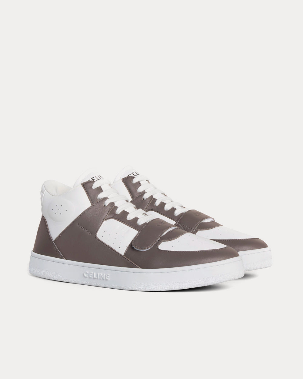 Celine CT-02 Optic White / Grey Mid Top Sneakers - 2