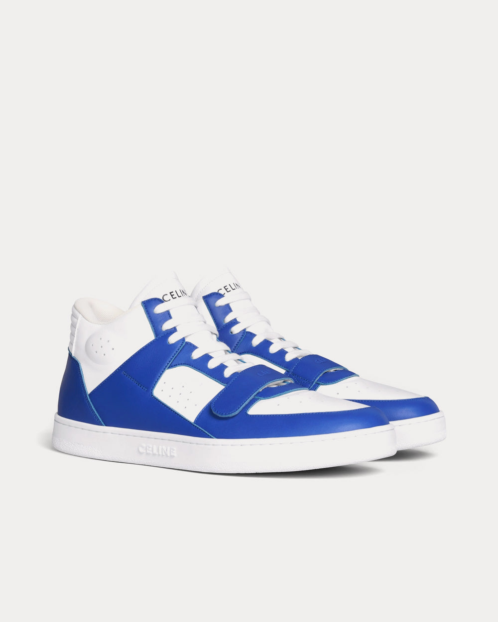 Celine CT-02 White / Blue Mid Top Sneakers - 2