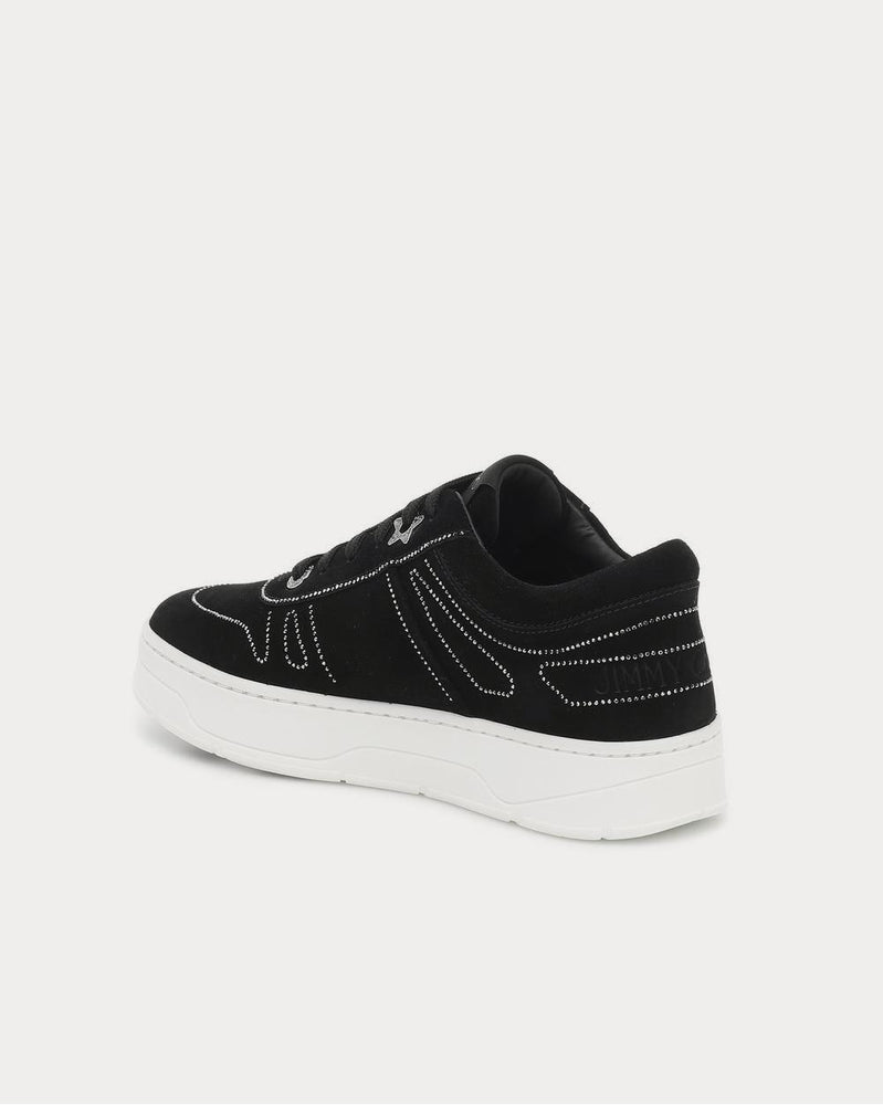 Jimmy Choo Hawaii/F embellished suede Black Low Top Sneakers - 3