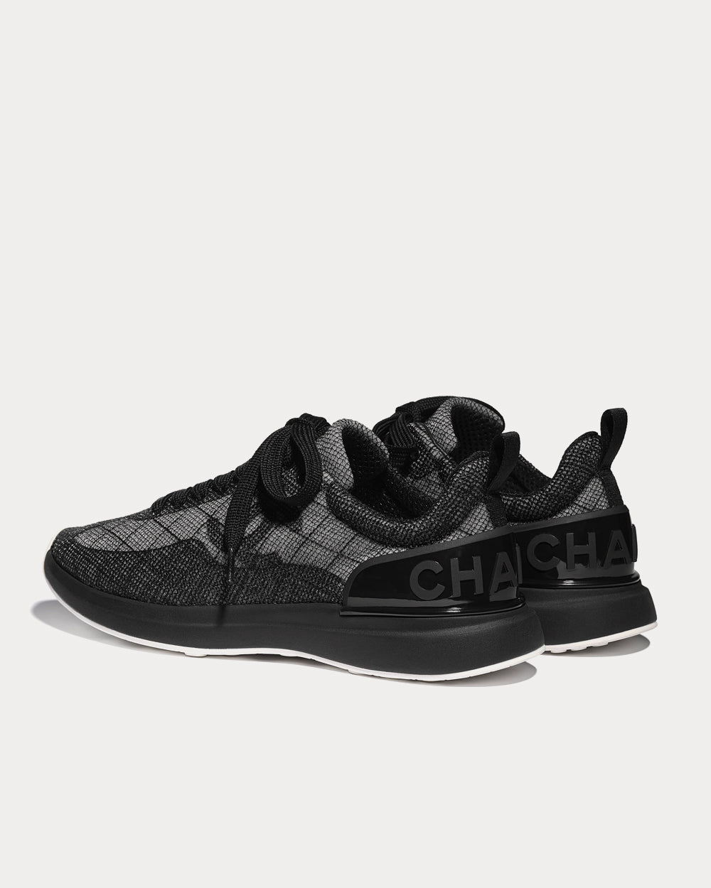 Chanel Embroidered Mesh Black Low Top Sneakers - 3