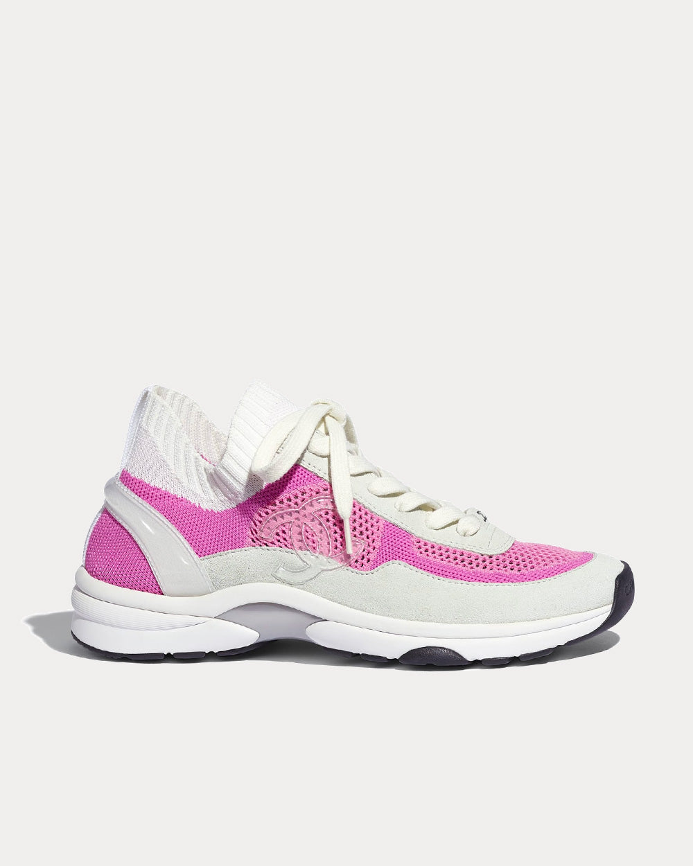 Chanel Pink & White Low Top Sneakers - 1