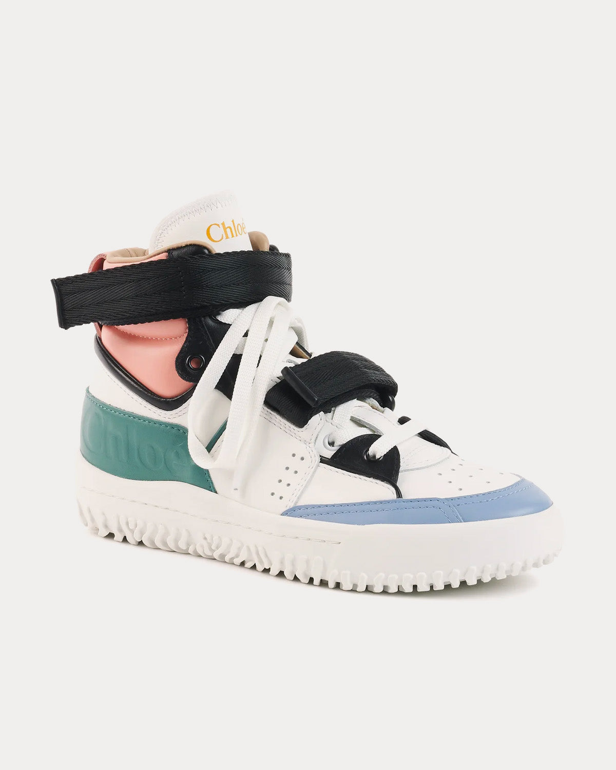 Chloé Franckie Pink / Green High Top Sneakers - 2