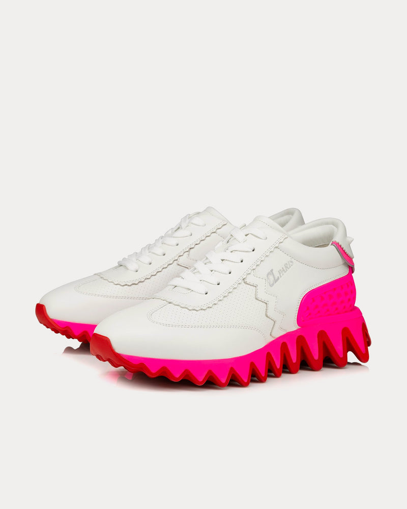 Christian Louboutin Loubishark White / Pink Low Top Sneakers - 2