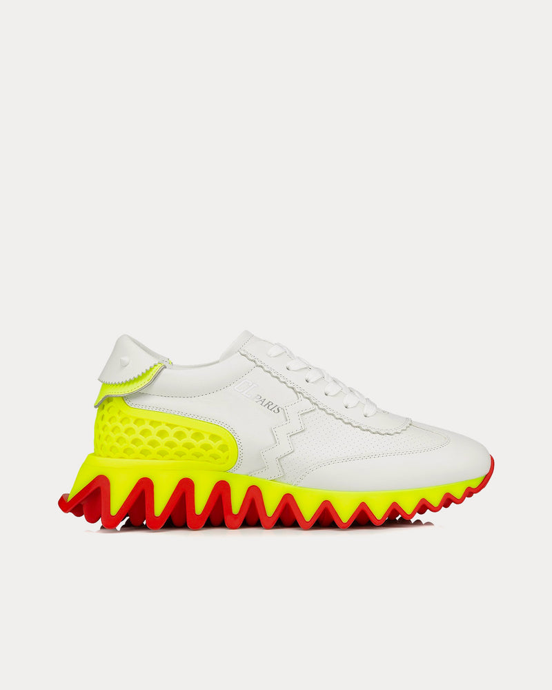 Christian Louboutin Loubishark White / Yellow Low Top Sneakers - 1