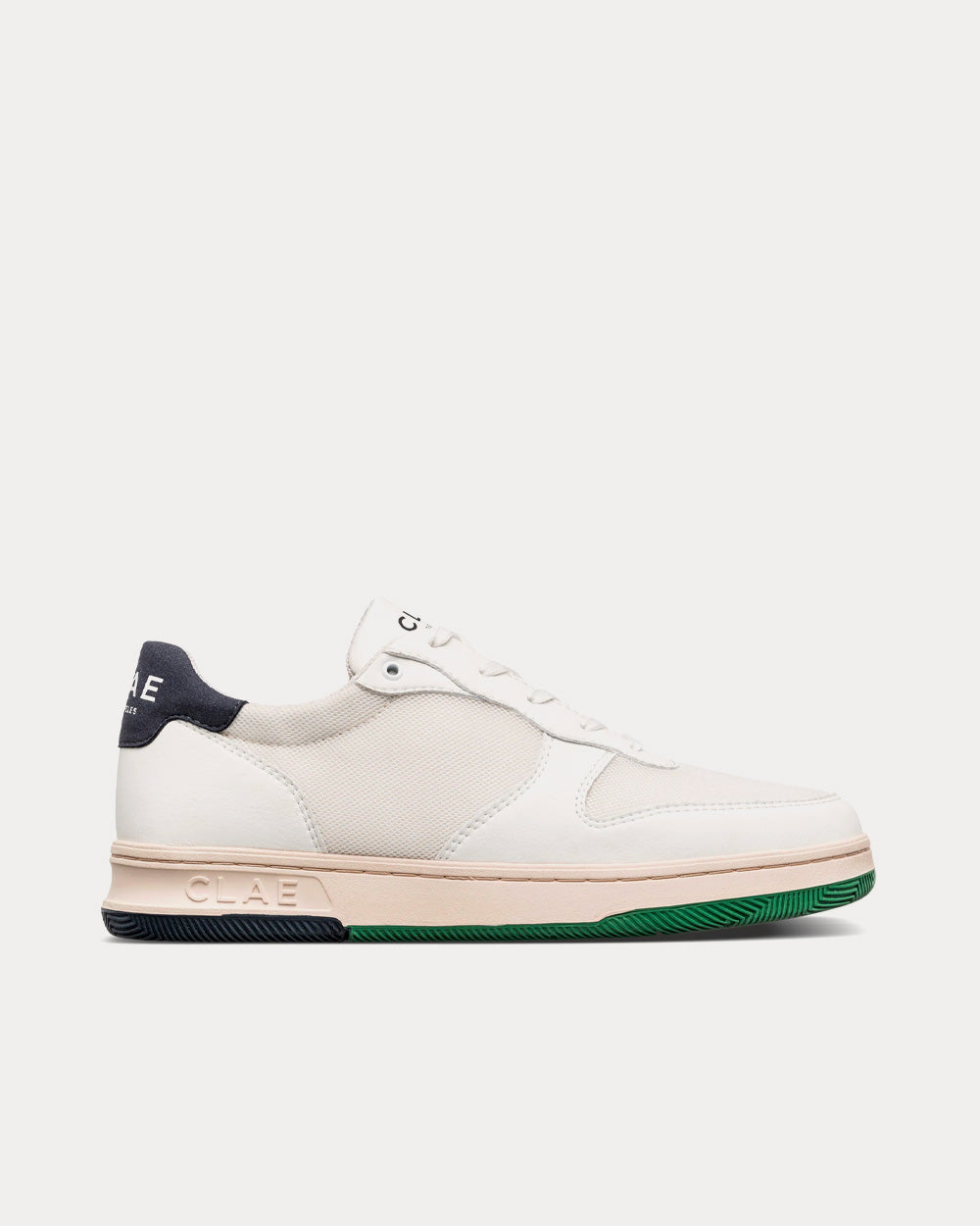 Clae Malone Lite White / Navy / Pine Green Low Top Sneakers - 1