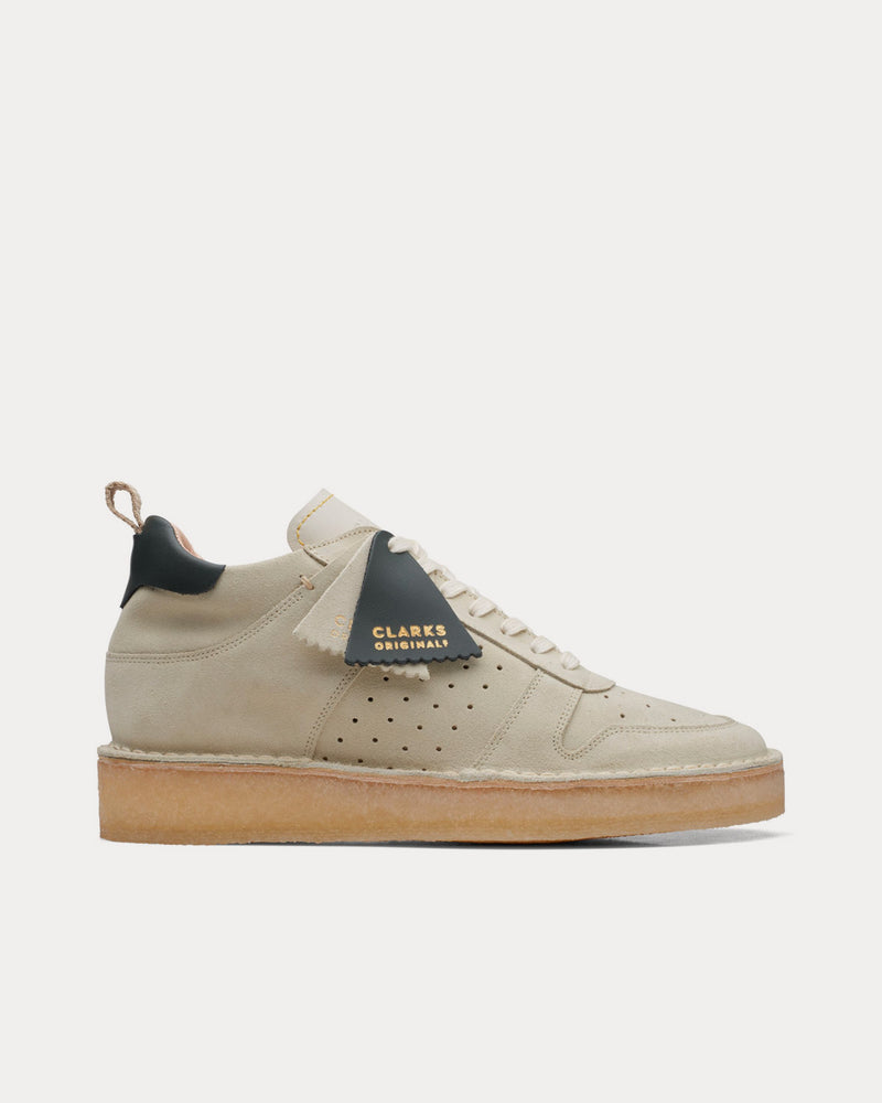 Clarks Desert Run Off White Suede Mid Top Sneakers - 1