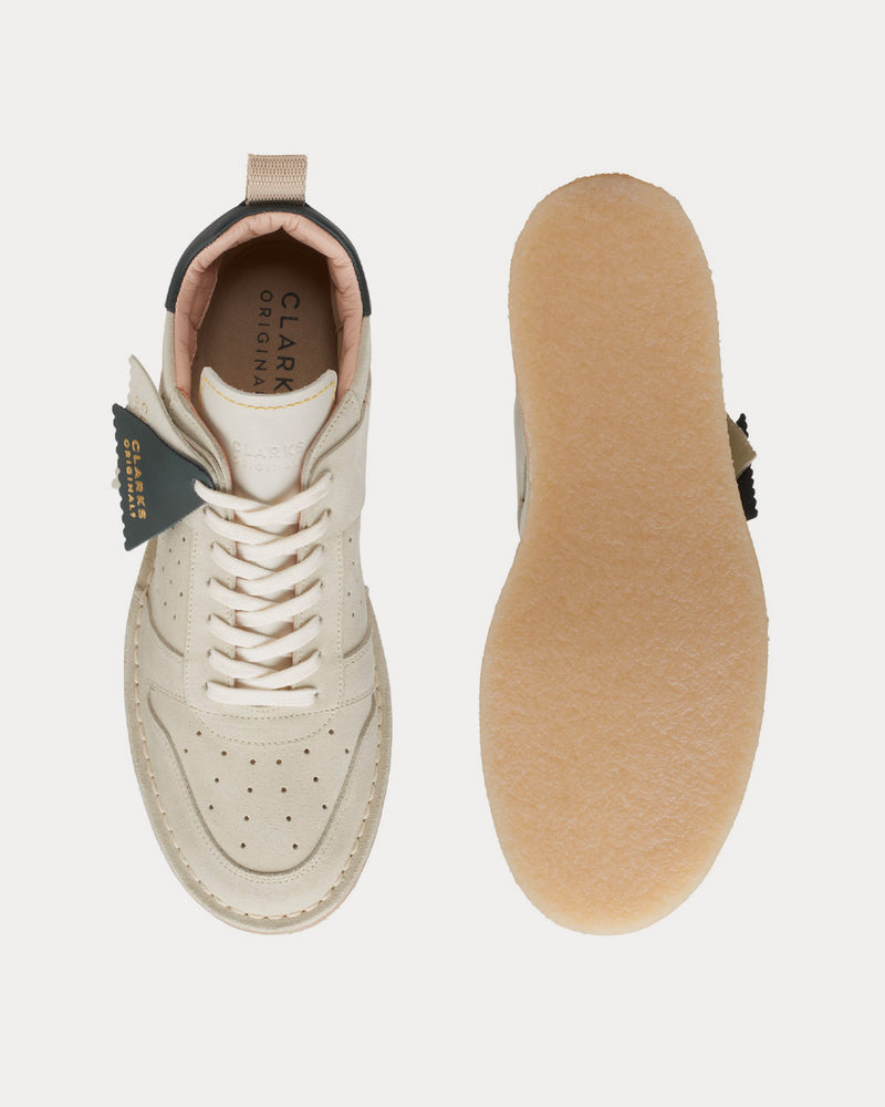 Clarks Desert Run Off White Suede Mid Top Sneakers - 2