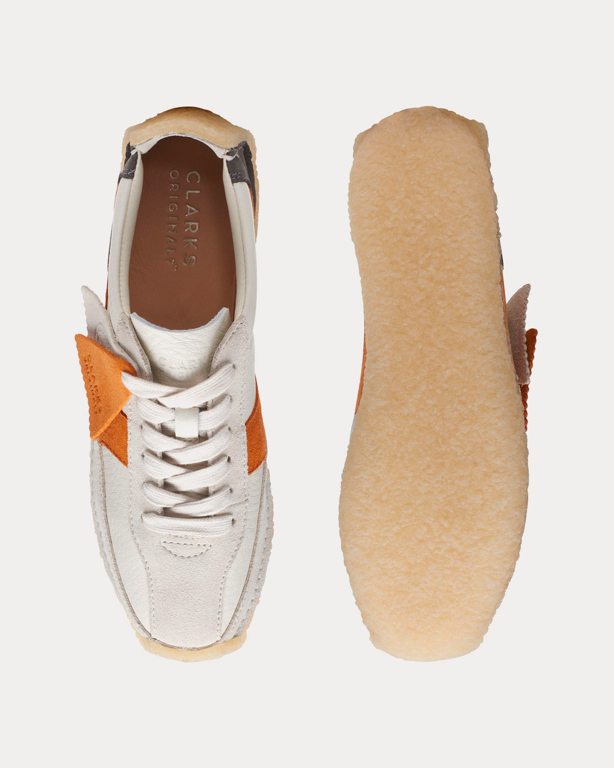 Clarks Natalie Run White / Orange Low Top Sneakers - 2