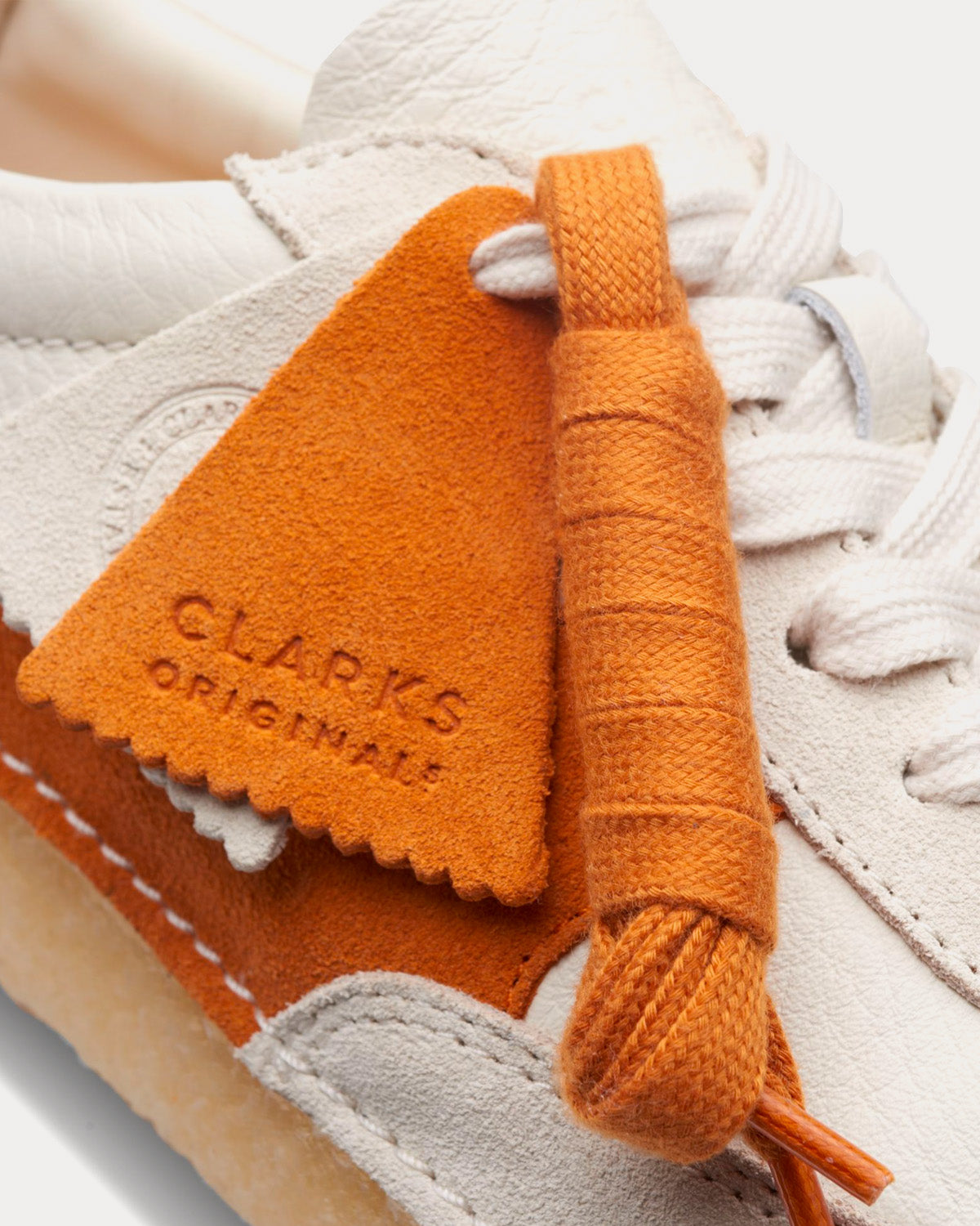 Clarks Natalie Run White / Orange Low Top Sneakers - 5