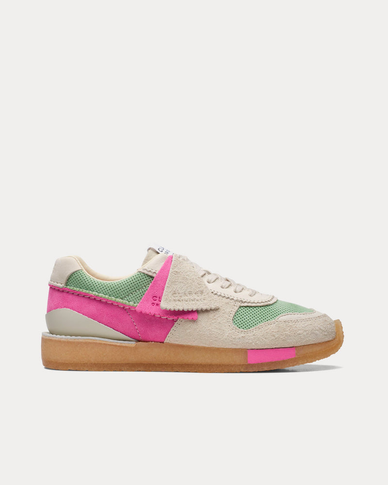 Clarks Tor Run Pink / Green Combi Low Top Sneakers - 1