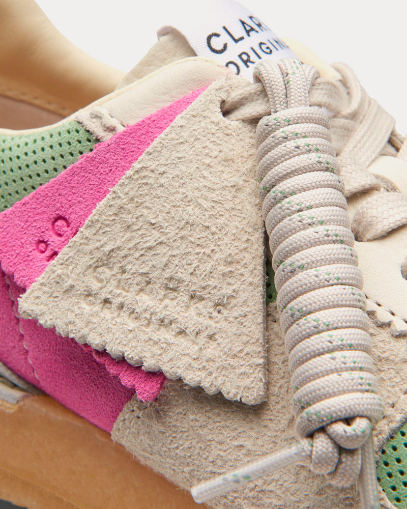 Clarks Tor Run Pink / Green Combi Low Top Sneakers - 4