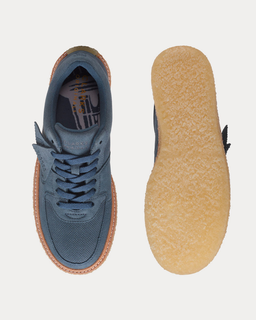 Clarks x Kith Sandford Suede Blue Low Top Sneakers - 2