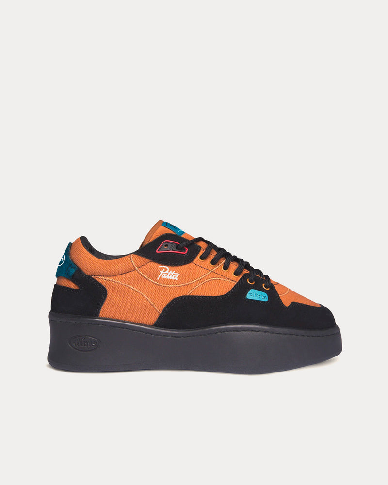 Clints Inc x Patta Steppers Black / Brown / Teal Green Low Top Sneakers - 1