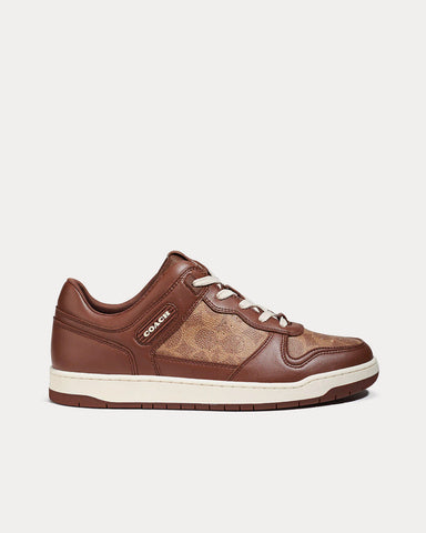 Coach C201 Signature Canvas Saddle Low Top Sneakers