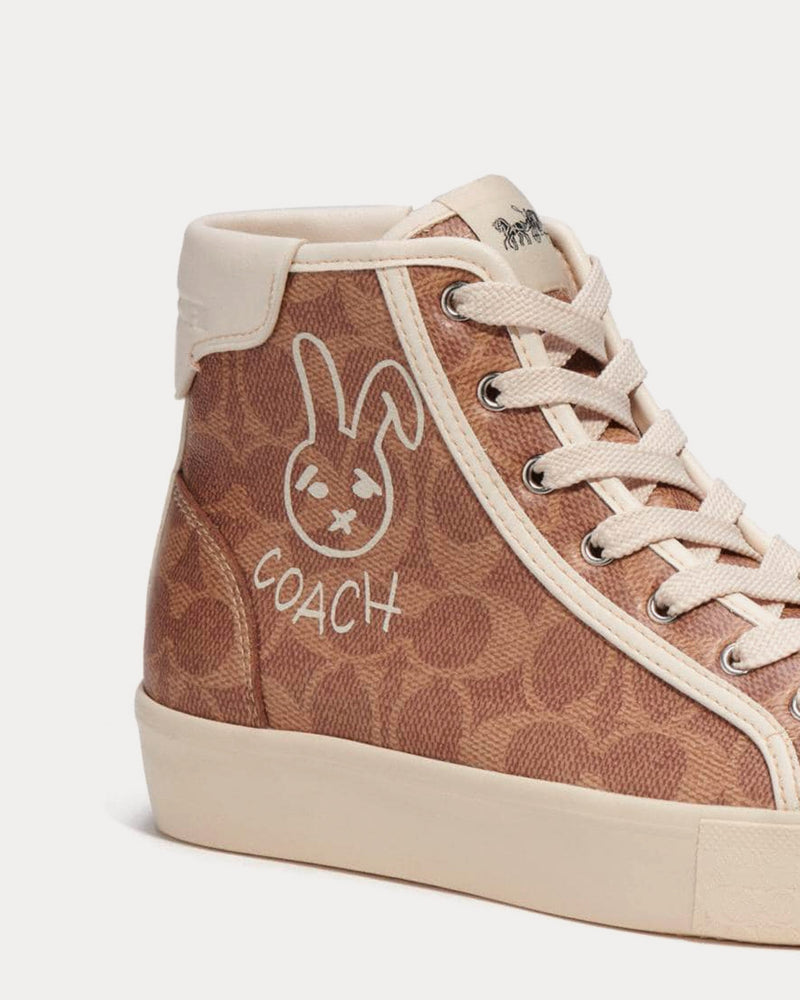 Coach Lunar New Year Citysole In Signature Canvas With Rabbit Tan High Top Sneakers - 3