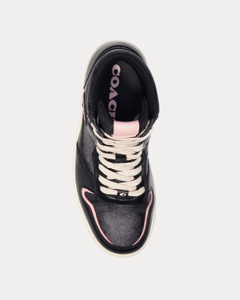 Coach Retro Signature Canvas & Leather Black High Top Sneakers - 2