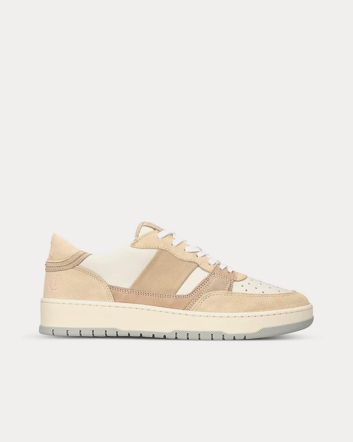 Collegium Alpha Leather & Suede Beige Low Top Sneakers - 1