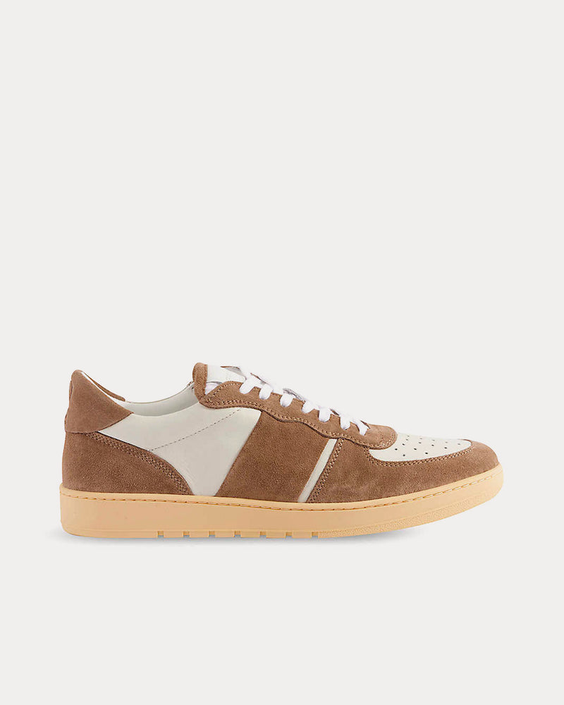 Collegium Pillar Destroyer Leather & Suede Brown / White Low Top Sneakers - 1