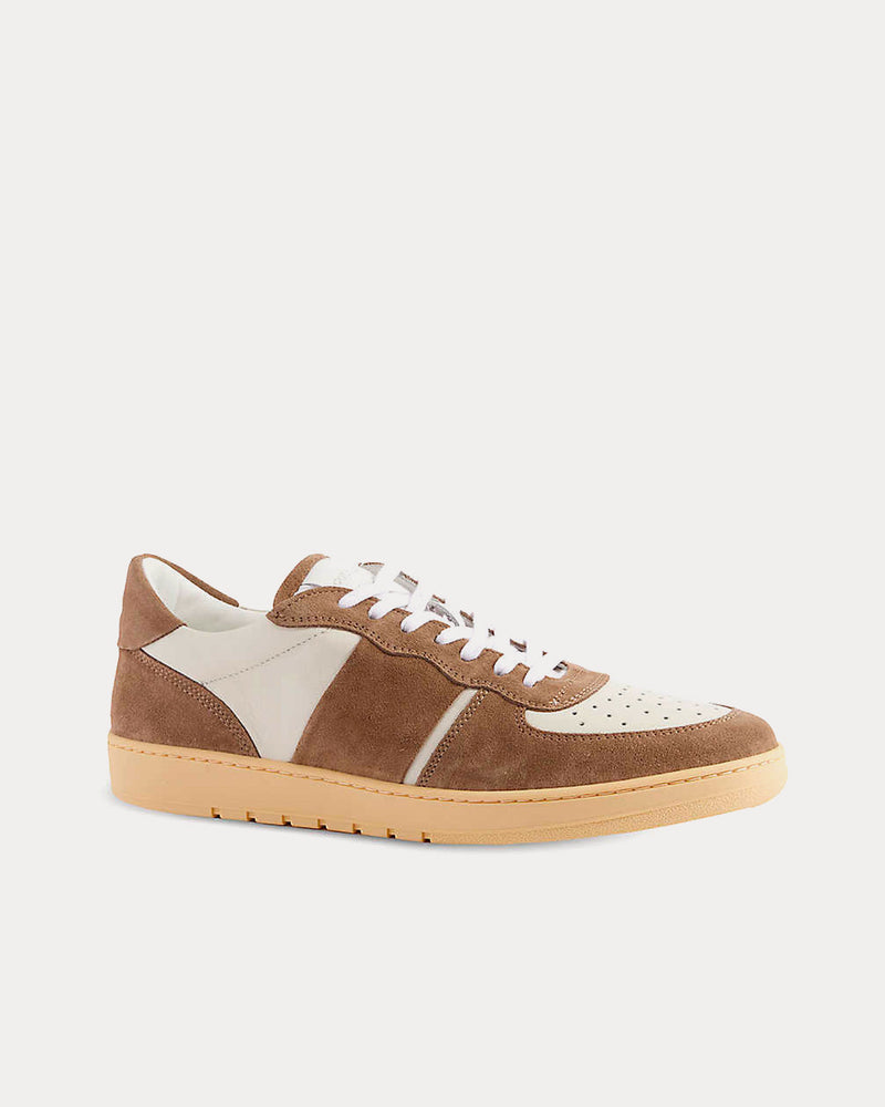 Collegium Pillar Destroyer Leather & Suede Brown / White Low Top Sneakers - 3