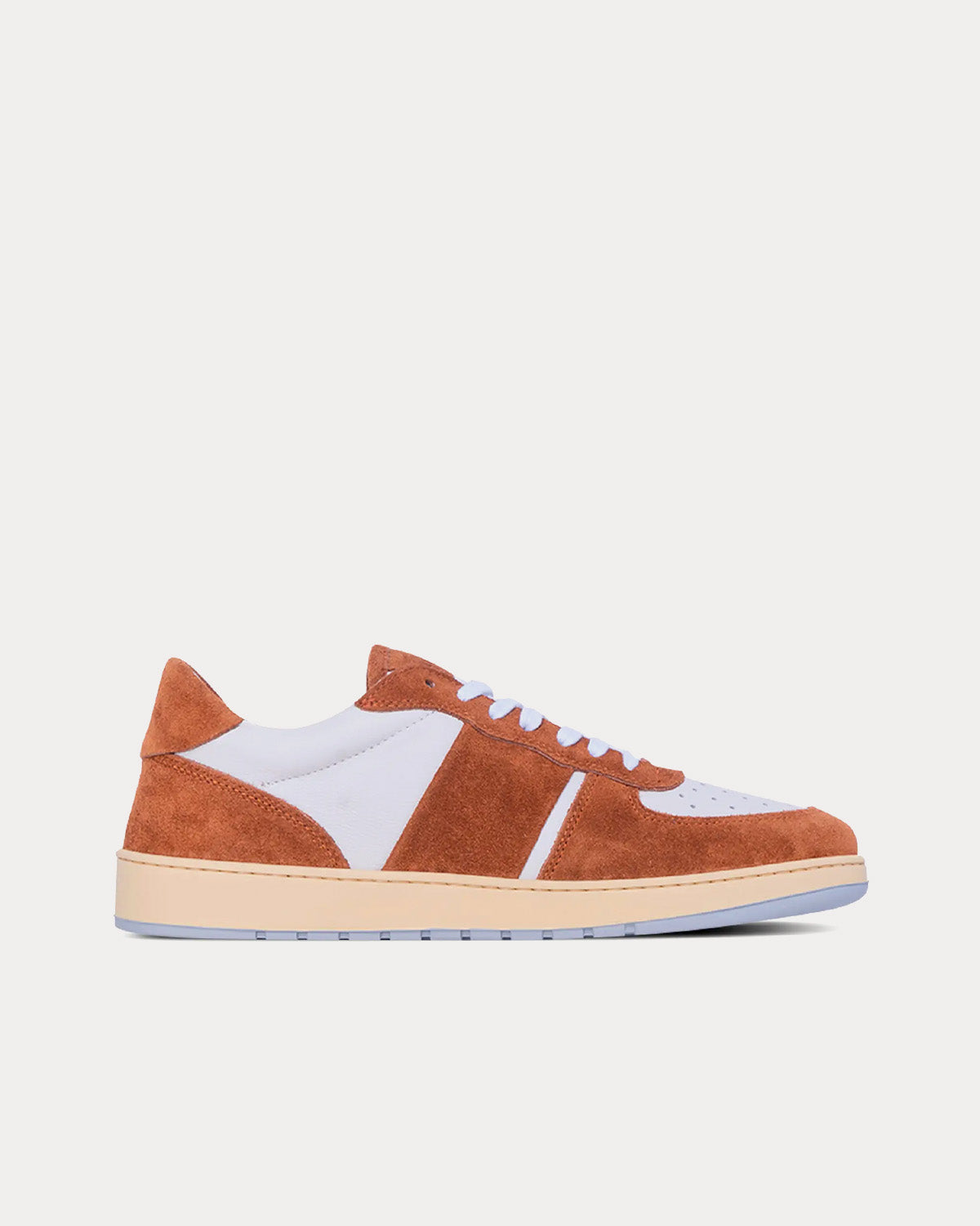 Collegium Pillar Destroyer Suede White / Cognac Low Top Sneaker - 1