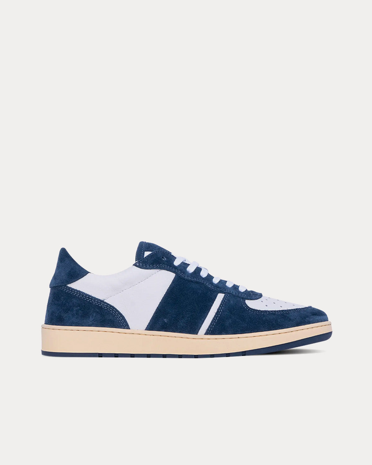 Collegium Pillar Destroyer Suede White / Navy Low Top Sneaker - 1