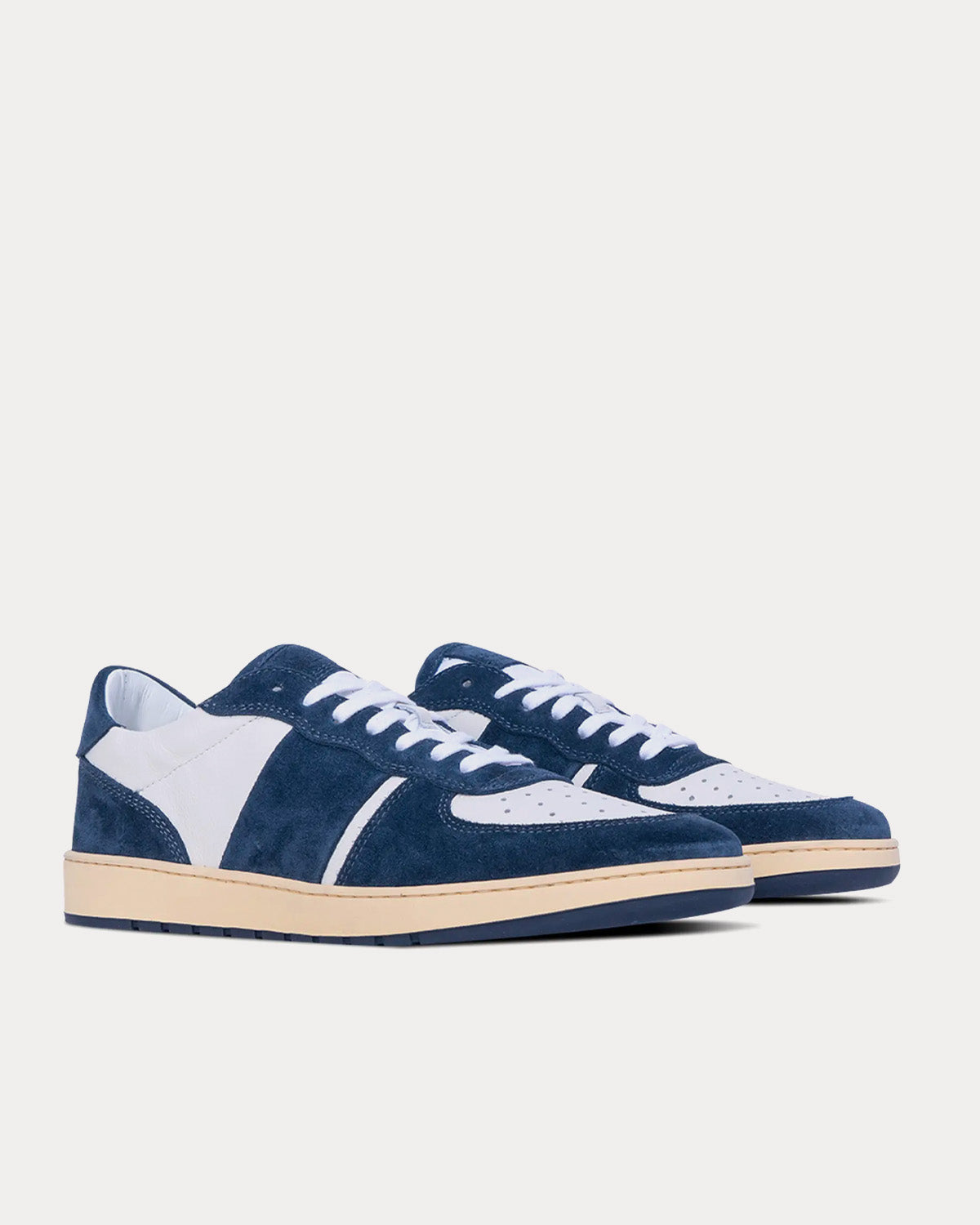 Collegium Pillar Destroyer Suede White / Navy Low Top Sneaker - 2