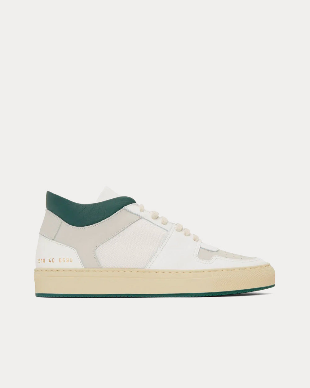 Common Projects BBall Decades White Green Mid Top Sneakers Sneak in Peace