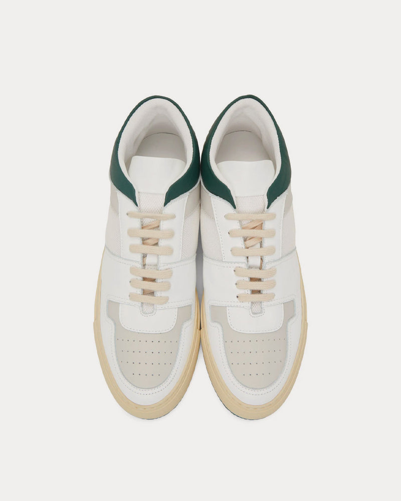 Common Projects BBall Decades White / Green Mid Top Sneakers - 2