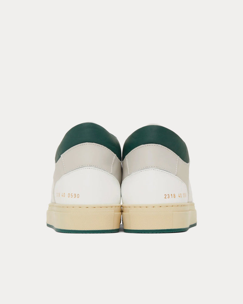 Common Projects BBall Decades White / Green Mid Top Sneakers - 3