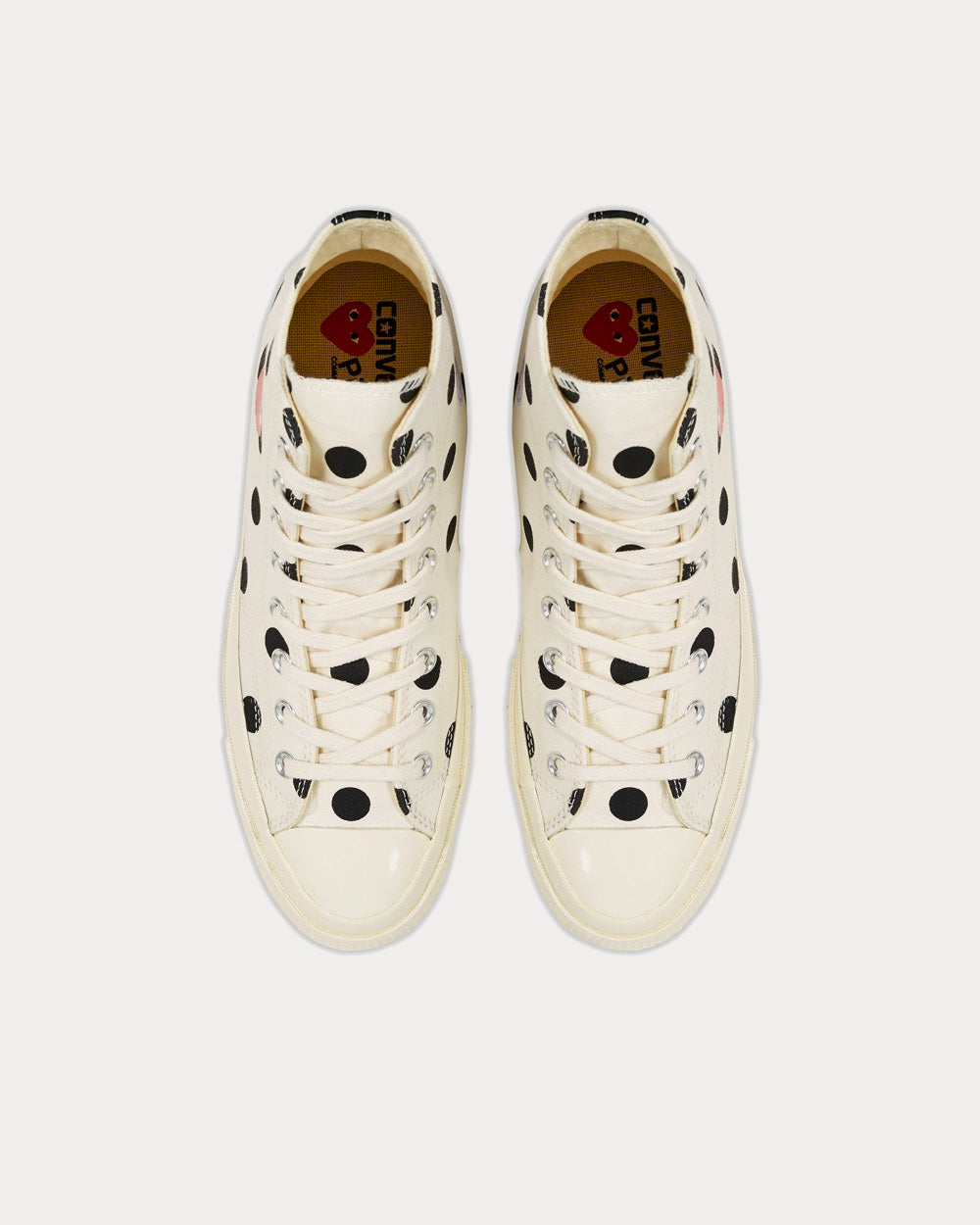 Converse x Comme des Garçons PLAY Polka Dot Red Heart Chuck Taylor All Star '70 White High Top Sneakers - 2