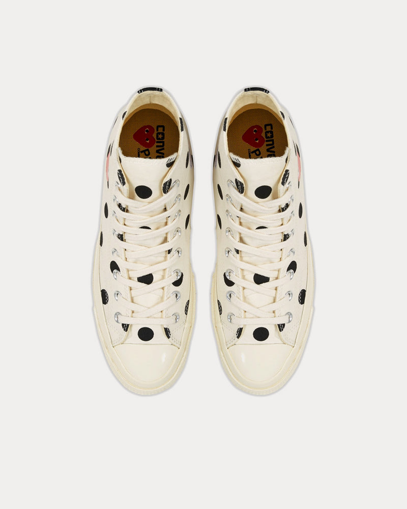 Converse x Comme des Garçons PLAY Polka Dot Red Heart Chuck Taylor All Star '70 White High Top Sneakers - 2