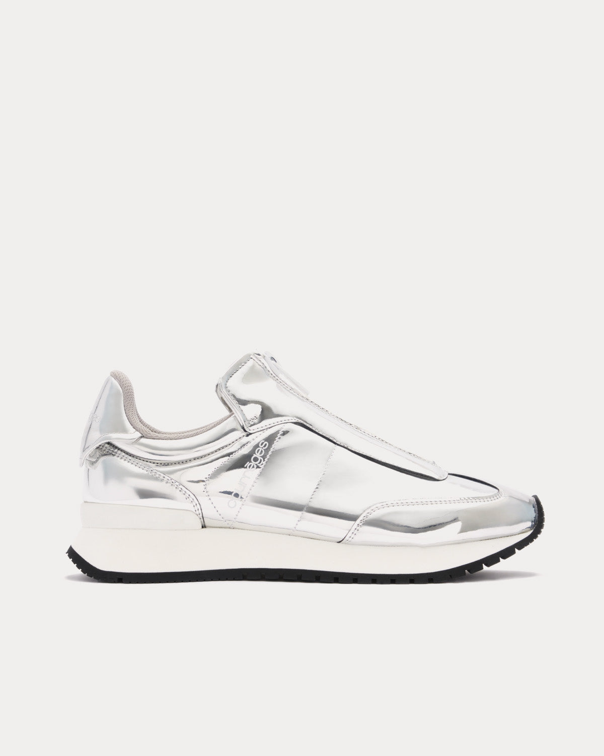 Courrèges Zip Mirror Silver Slip On Sneakers - 1