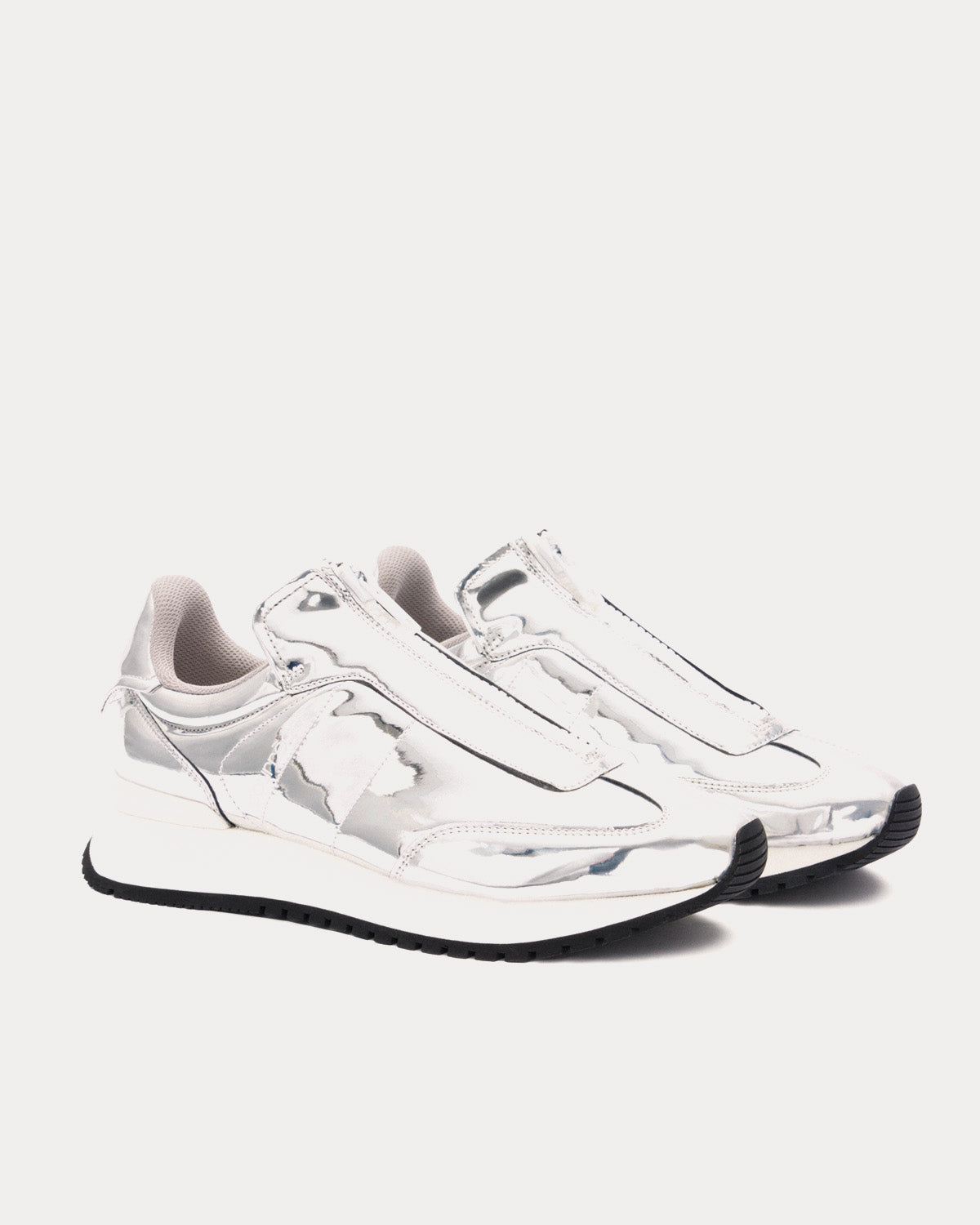 Courrèges Zip Mirror Silver Slip On Sneakers - 2