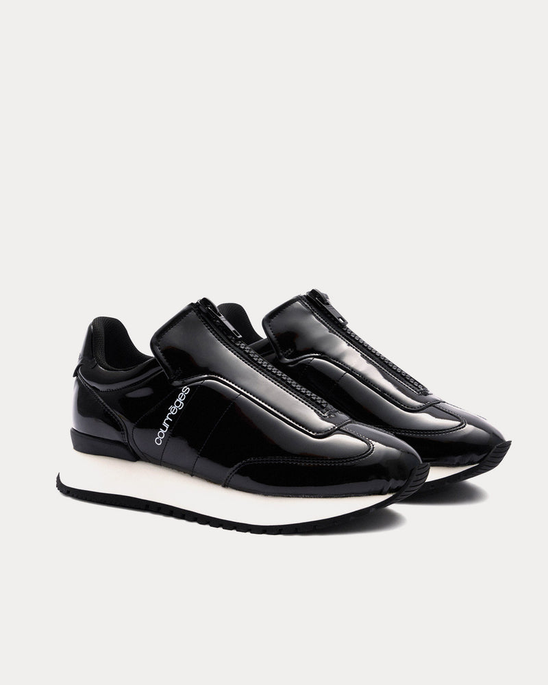 Courrèges Zip Patent Leather Black Slip On Sneakers - 2