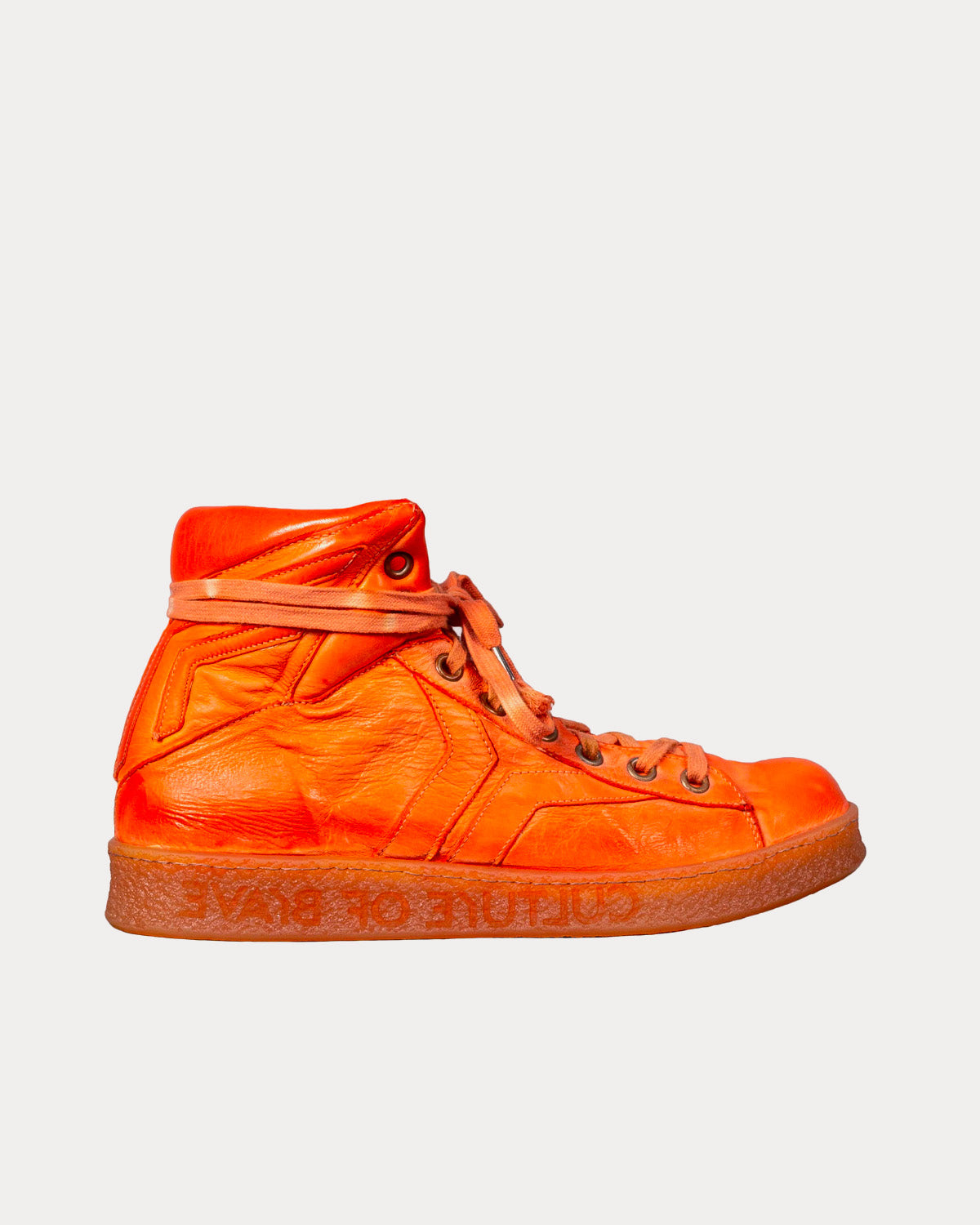 Culture of Brave Grit Orange Mid Top Sneakers - 1