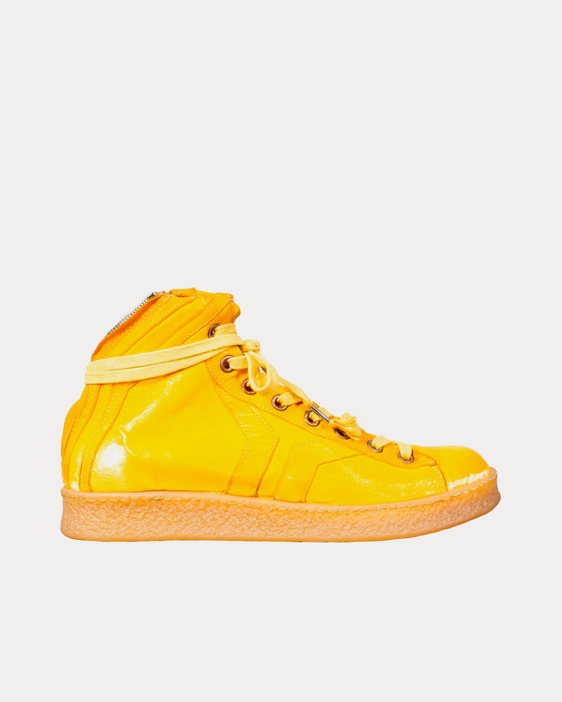 Culture of Brave Grit Yellow Mid Top Sneakers - 1