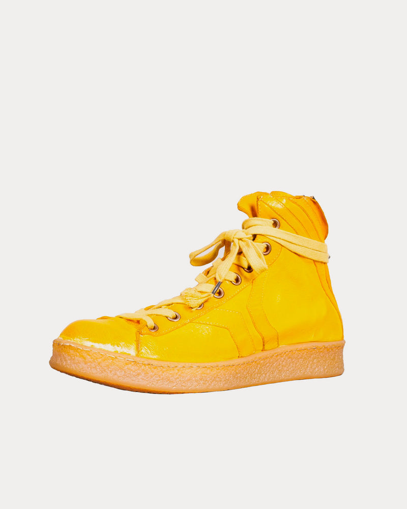 Culture of Brave Grit Yellow Mid Top Sneakers - 3