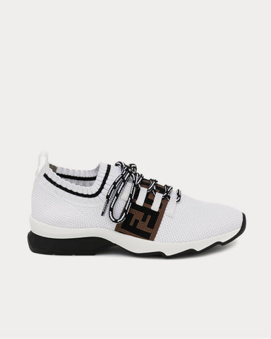 Fendi Rococo mesh knit White Low Top Sneakers