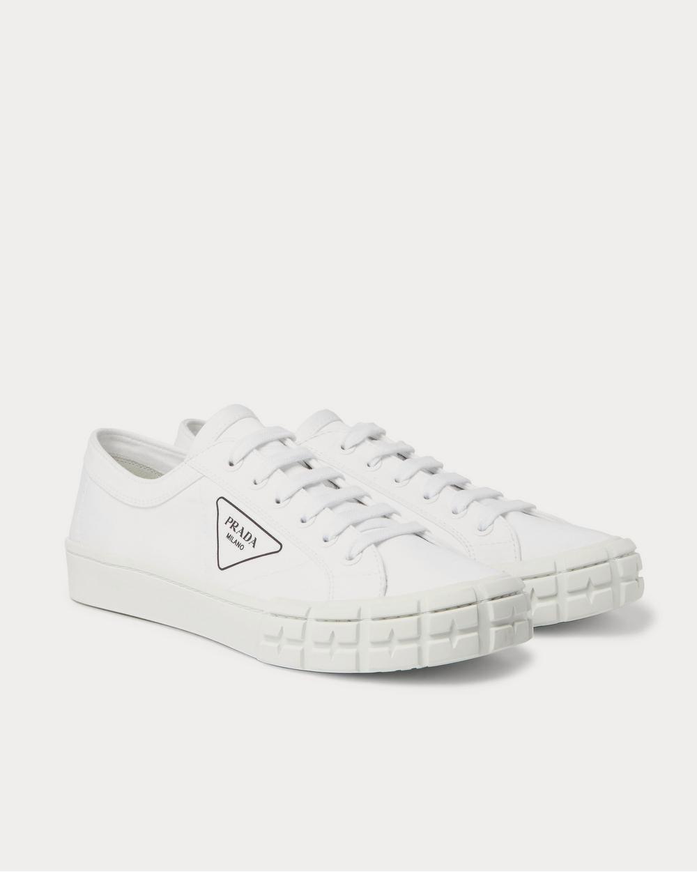 Prada Logo-Print Canvas  White low top sneakers - 2