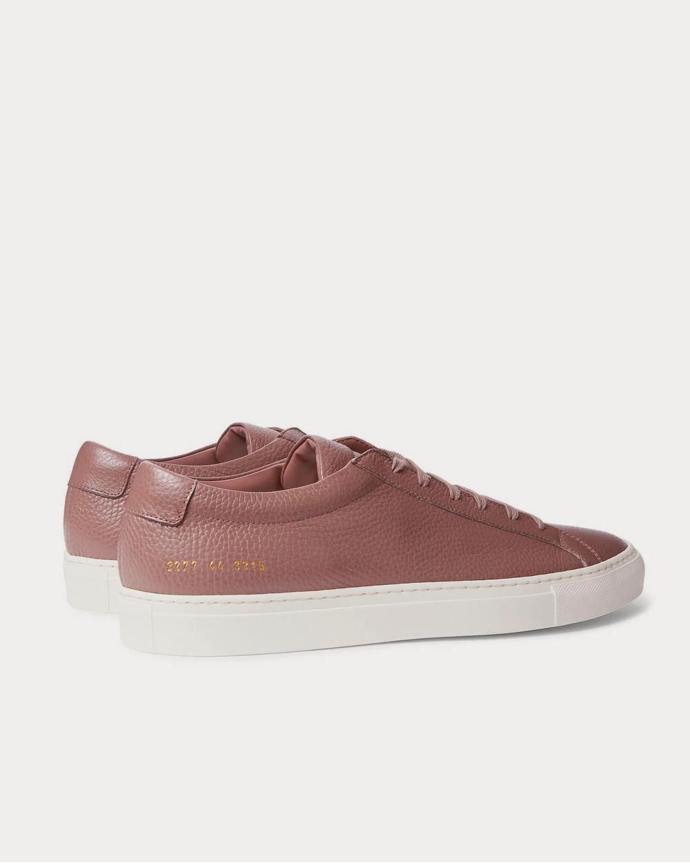 Common Projects Achilles Pebble-Grain Leather  Burgundy low top sneakers - 3