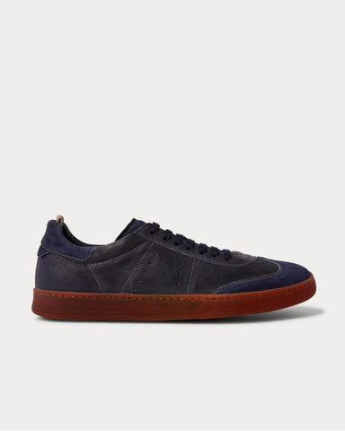 Officine Creative Kombo Nubuck-Trimmed Leather  Blue low top sneakers