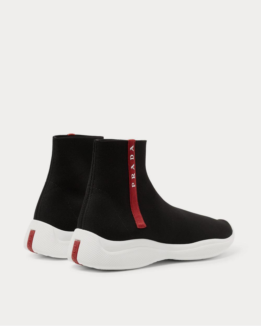 Prada America's Cup Stretch-Knit High-Top  Black high top sneakers - 4