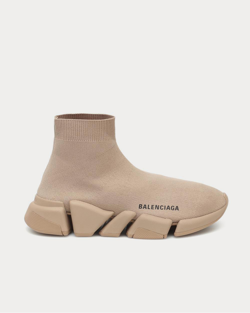 Balenciaga Speed 2.0 Beige High Top Sneakers - 1