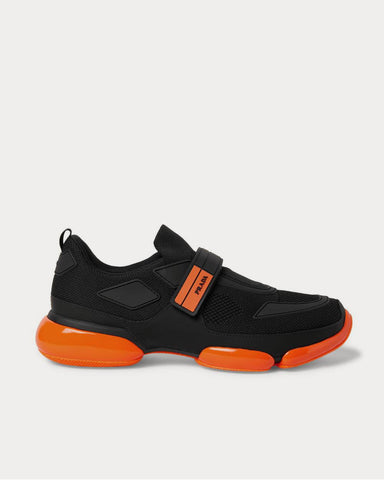 Prada Cloudbust Mesh, Rubber and Leather  Black low top sneakers