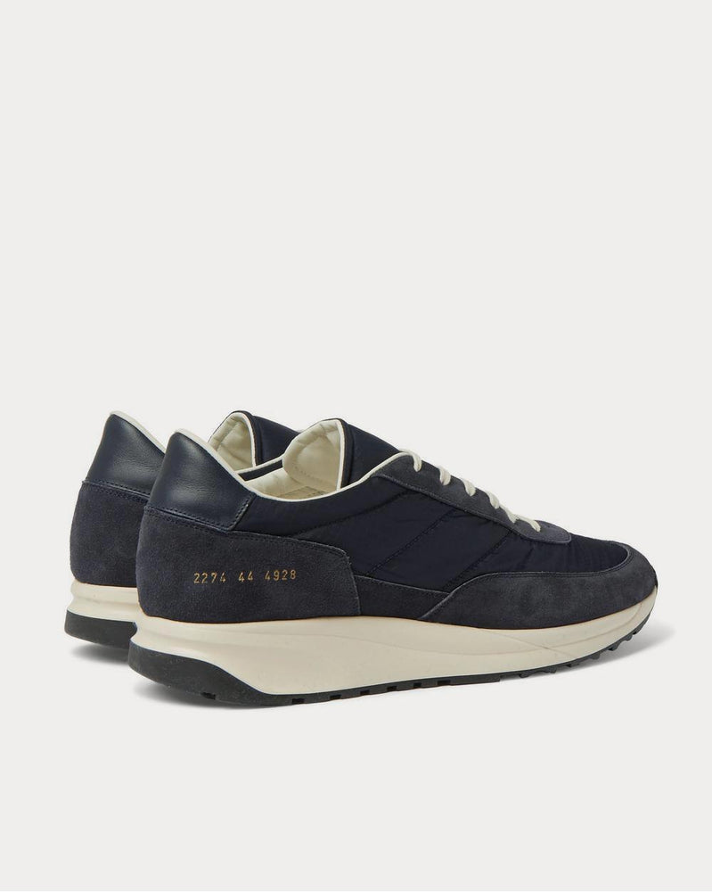 Common Projects Track Classic Leather-Trimmed Suede and Ripstop  Navy low top sneakers - 3